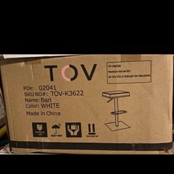 Brand New In Box Bari White Vegan Faux Leather Stools