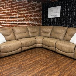 Delivery Available Brown 6pc recliner sectional sofa couch