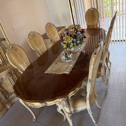 Antique Dining Table with Chairs