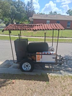 BBQ Smoker Trailer with Canopy