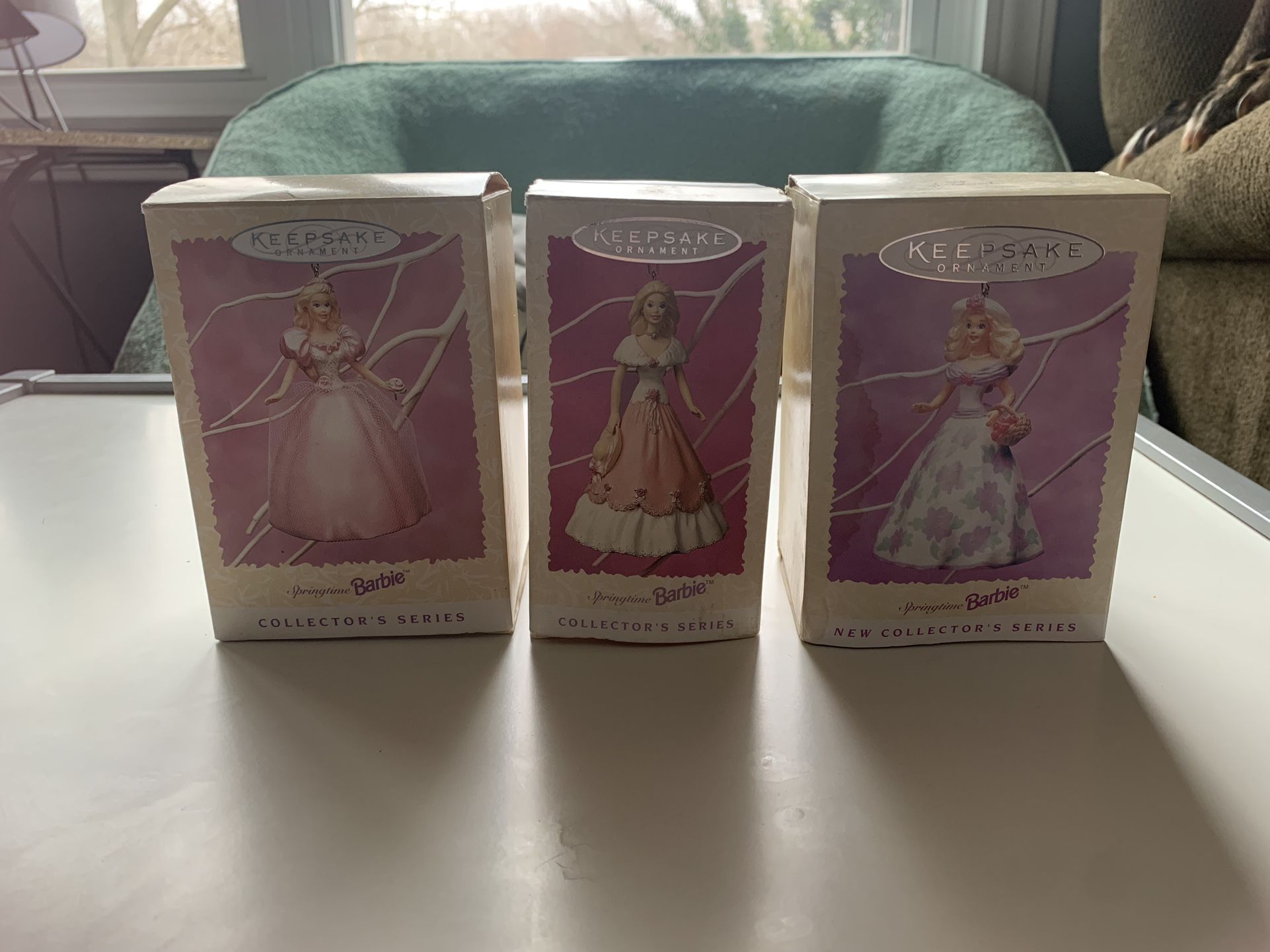 Vintage Springtime Barbie Ornaments Collection 1995,1996,1997