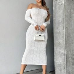 Medium VaVaBold Off Shoulder Backless Bodycon Dress Maxi Women Outfit