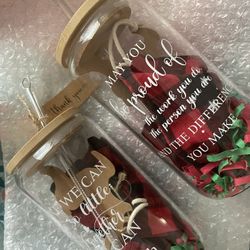 Glass Cups with Lids and Straws 16 oz glass