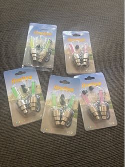 Fancy Green Bicycle Night Wheelie Lights Pair with batteries included