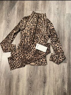 Lululemon Leopard Print Zip-Up Jacket set 2 pieces