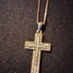 Diamond Chip Cross Necklace