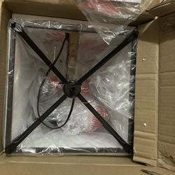 OTINI Pendant lamp with 4 light bronze lights, 12-inch geometric cage, lobby pendant chandelier chain, lighting fixture for kitchen, dining island, oi