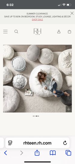 Restoration Hardware  Bean Bag