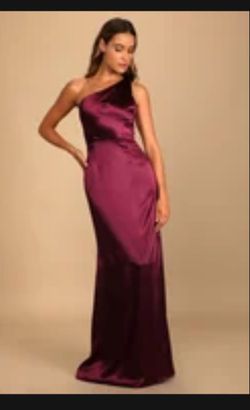 Burgundy Satin One Shoulder - Lulus