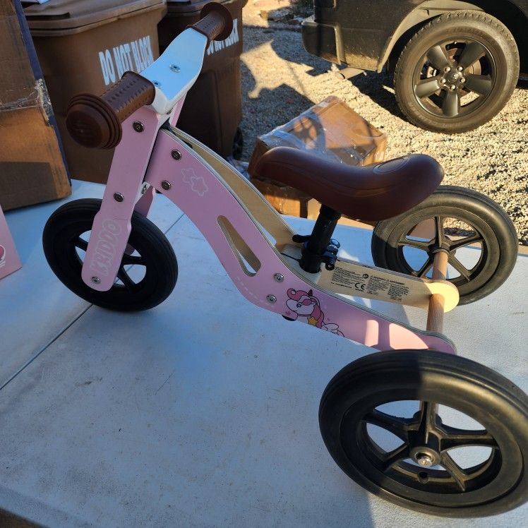 Wooden Tricycle/balance Bike