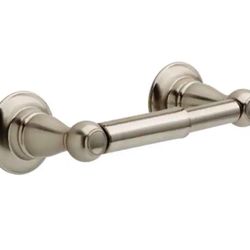 Delta Porter Wall Mount Spring-Loaded Toilet Paper Holder Bath Hardware Accessory in Brushed Nickel