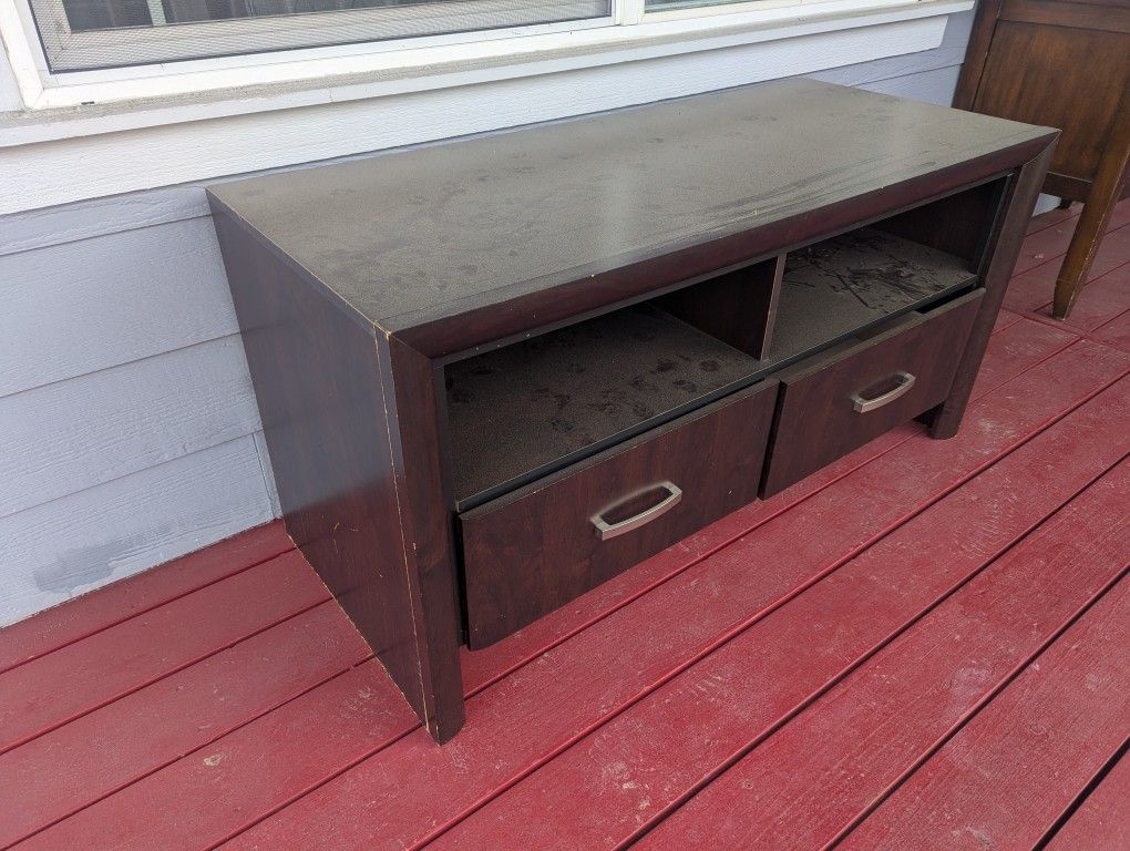 Dark Brown TV Stand With Drawers