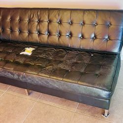 Knoll Sectional Sofa Black Leather- No Brand- Sold As Is 
