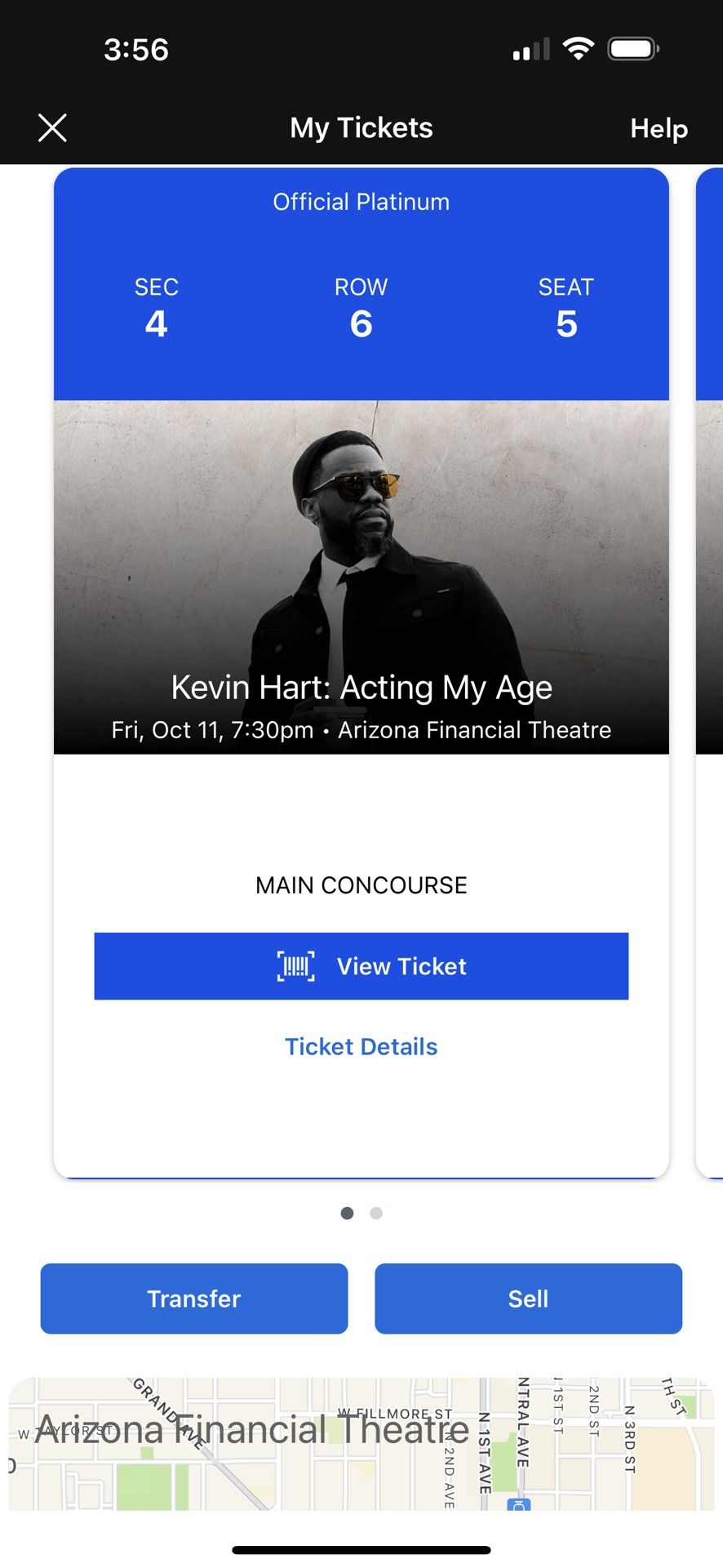 Very Good seats Kevin hart