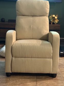 Beige Fabric  Recliner Chair