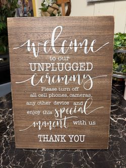 Nice Wooden Wedding or Ceremony Sign. 11.8 x 15.75 See Description