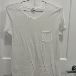 PINK By Victoria’s Secret Short Sleeve Pocket Shirt - Like New - Size Medium - White 