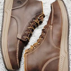 Size 12 Men's Carhartt Lightweight Wedge Moc Toe Boot Brown CMX4023.

