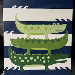Alligators Crocodiles Kids Print on Canvas