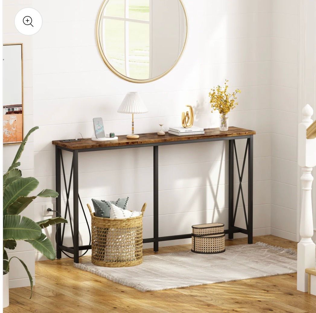 Console Table with Charging Station
