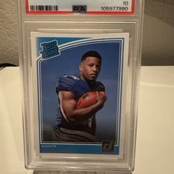 2018 PANINI DONRUSS #306 SAQUON BARKLEY RC RATED ROOKIE PSA 10