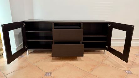 Dark Brown TV Stand / Media Console with Drawers