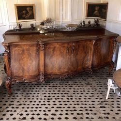 Vintage 3tone 1800s Enfilade Wood Inlaid Antique Stunning Buffet Console TaBLe