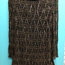 Beaded /Sequins Ladies Evening Tunic Top