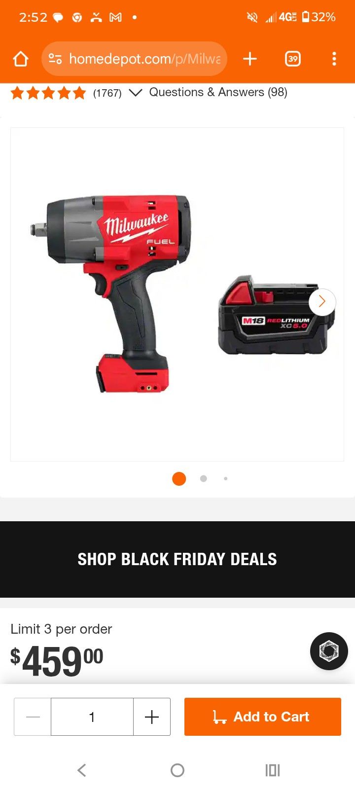 Milwaukee Impact Wrench With Friction Ring