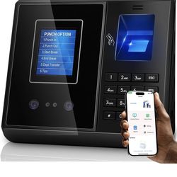 🔥Brand new🔥 App-Based Time Clock, 5s Setup, Auto Break, Lunch & Overtime Rules, Local Data Storage, No Monthly Fees, Time Tracking System with10 IC 