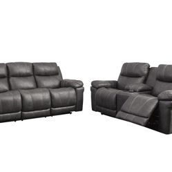 Erlangen Midnight Power Reclining Living Room Set


