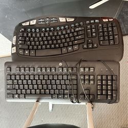 TWO KEYBOARDS — WIRELESS LOGITECH WAVE & HP USB KEYBOARD — WILL NEGOTIATE PRICE