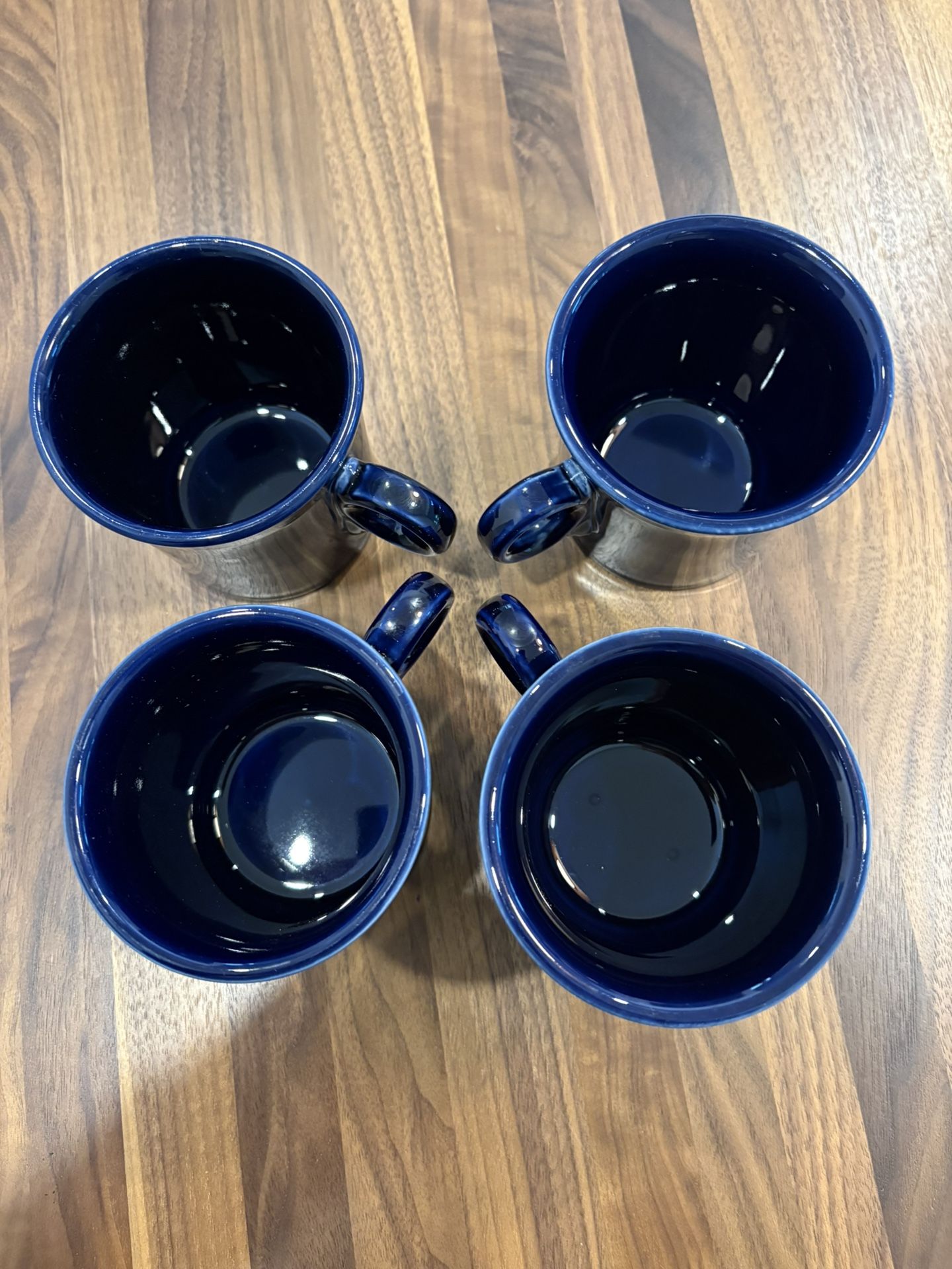 Set Of 4 Cobalt Blue Fiesta Ware Mugs
