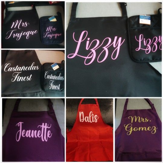 Personalized Name On Apron & Matching Oven Mitt Set (93306 PICK UP ONLY)