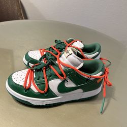 Off-White x Nike Dunk Low Sneakers - Pine Green