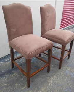 Pair of Upholstered Counter Height Bar Chairs