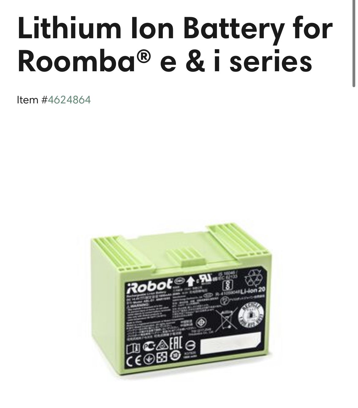 Irobot Roomba Battery