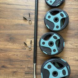 Barbell, Plates, And Clips