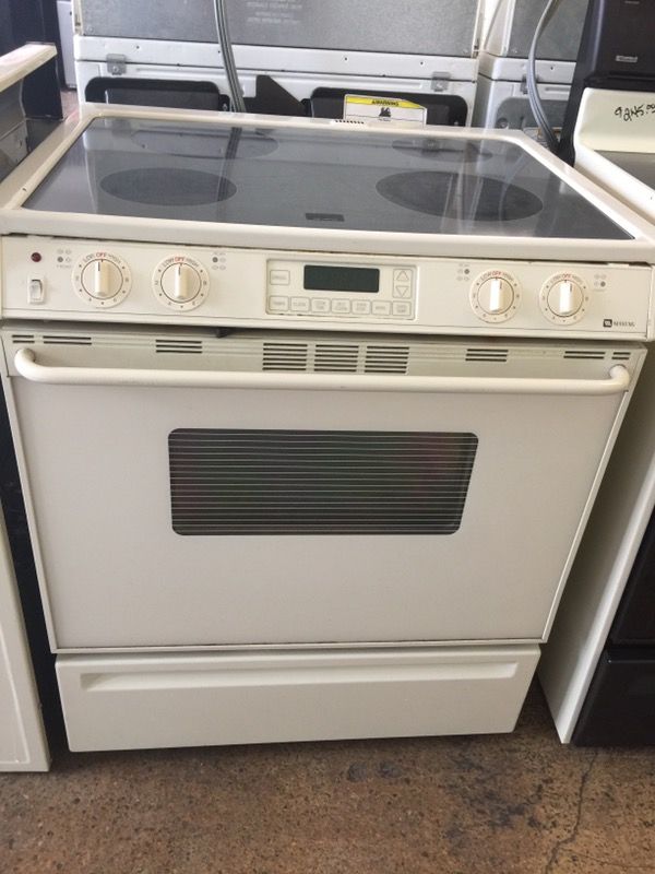 Maytag Bisque Slide-In Glass/Smooth Top Electric Stove Range