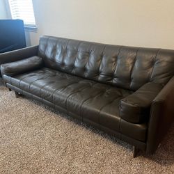 Gray Leather Sofa