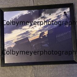 Framed Photo Of Chairs And The Sunset