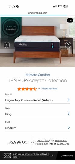 Tempurpedic Mattress - Adapt King (Medium)
