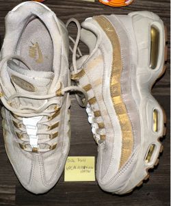 White and gold Nike Air Max 95