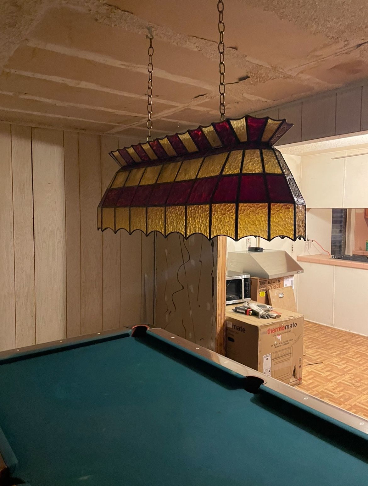 Real vintage tiffany pool table pendant lamp
