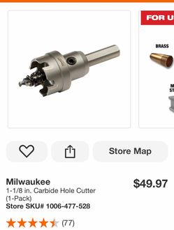Milwaukee 1-1/8 in. Carbide Hole Cutter