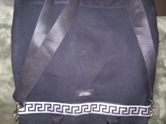 Versace Fragrances Black Canvas Shoulder Bag Travel Handbag OVersace Fragrances Black Canvas Shoulder Bag Travel Handbag