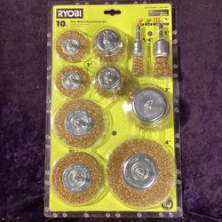 🧰🛠RYOBI Wire Wheel Assortment Set (10-Piece)-NEW!-$15!🧰🛠