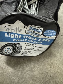 Laclede Truck and SUV Cable Tire Chain - Part no. 2016C with Tire Chain Rubber Adjuster and gloves 