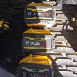 DEWALT FLEXVOLT 9AH BATTERIES 3 OF THEM $100 EACH FIRM