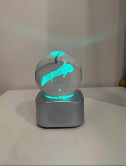 3D Axolotl Crystal Ball LED Night Light